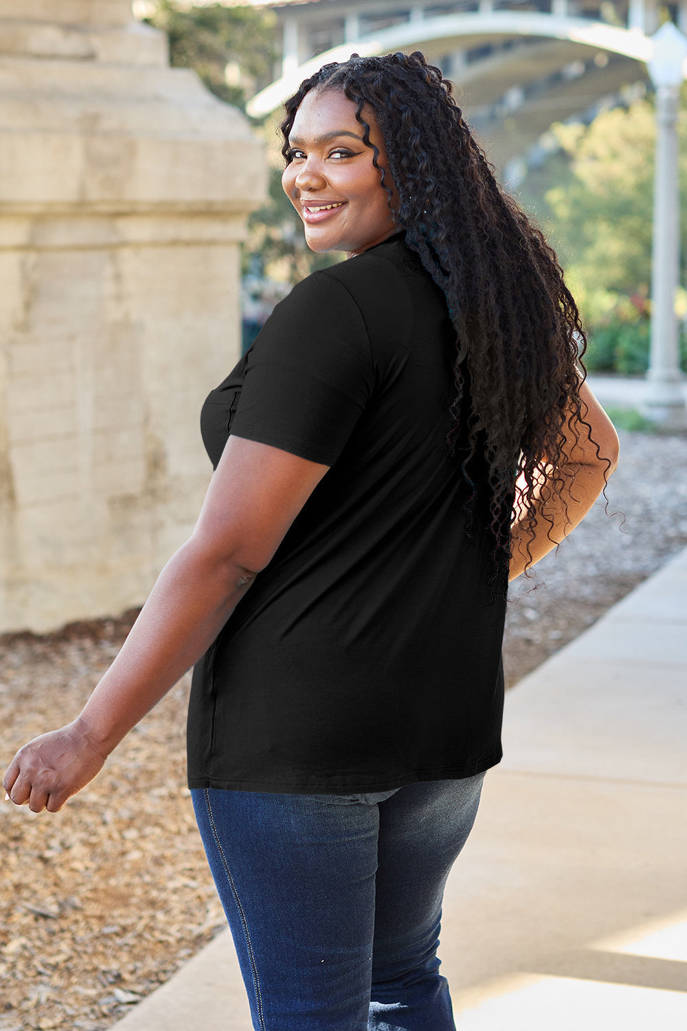 Basic Bae Bamboo Full Size  V-Neck Short Sleeve T-Shirt ShopBasicbae