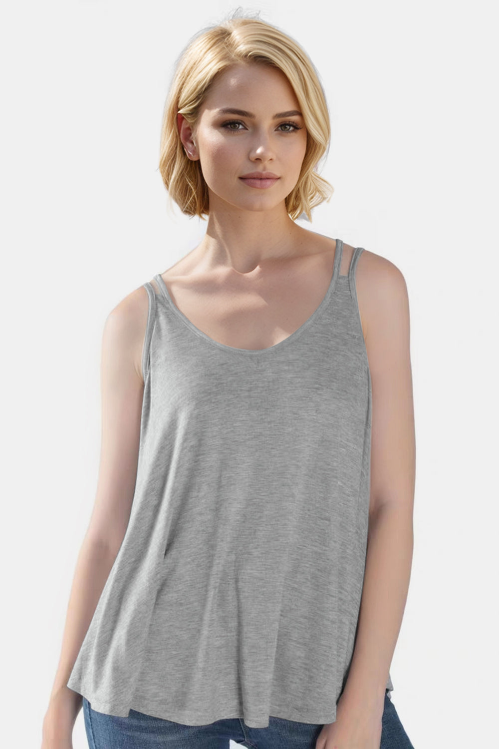 Basic Bae Bamboo Scoop Neck Double Spaghetti Straps Cami ShopBasicbae
