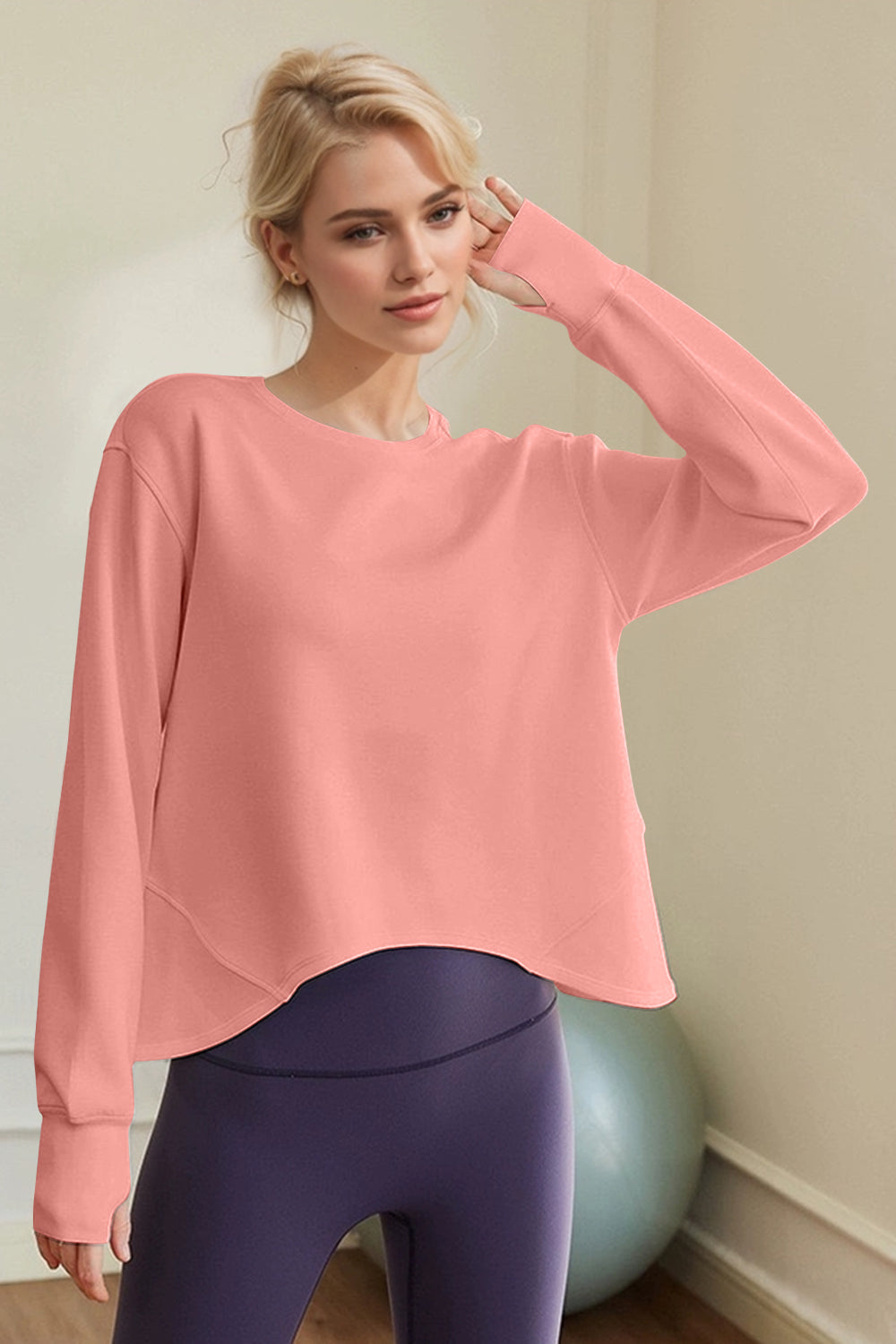 Basic Bae Air Scuba Round Neck Long Sleeve Sweatshirt ShopBasicbae