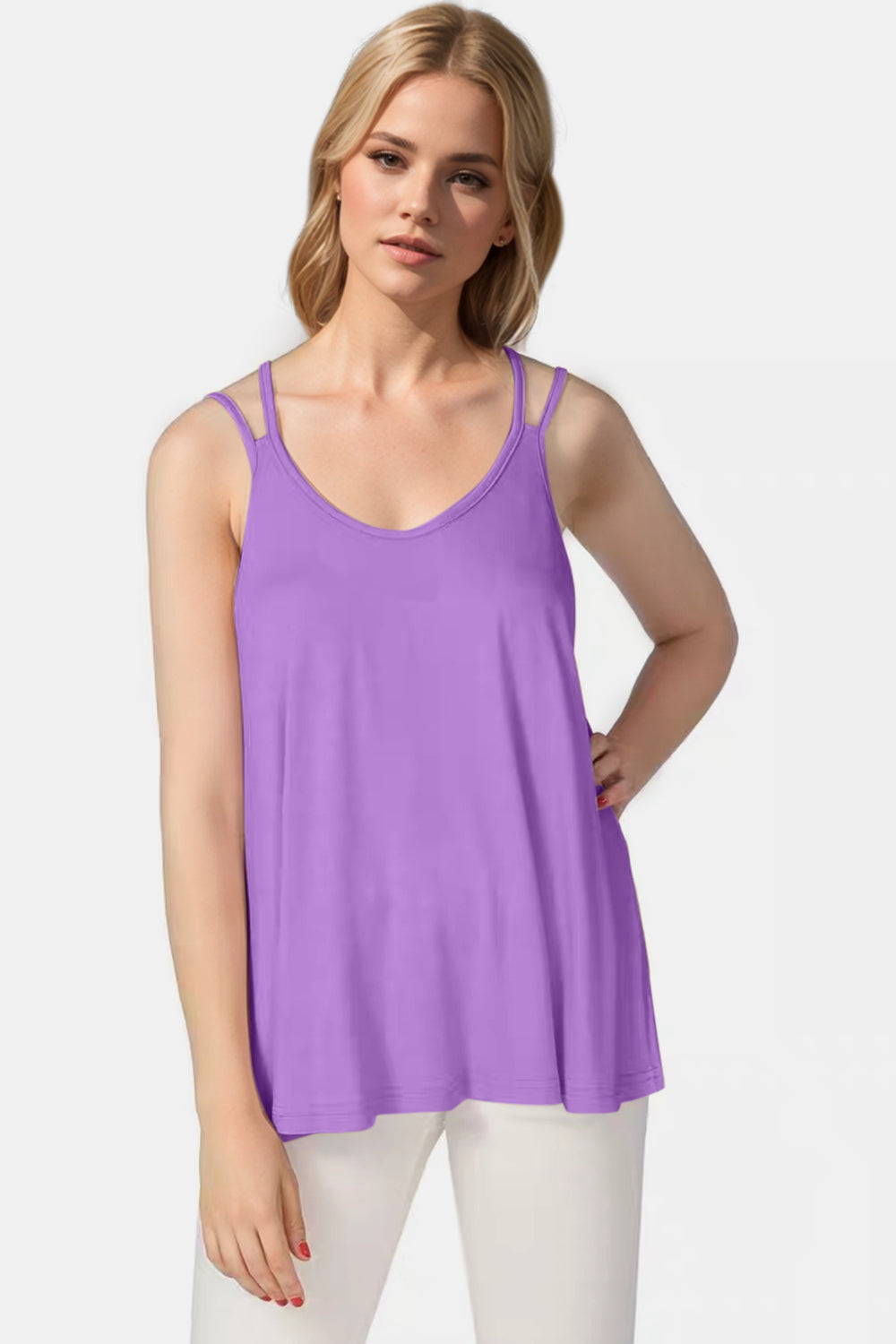 Basic Bae Bamboo Scoop Neck Double Spaghetti Straps Cami ShopBasicbae