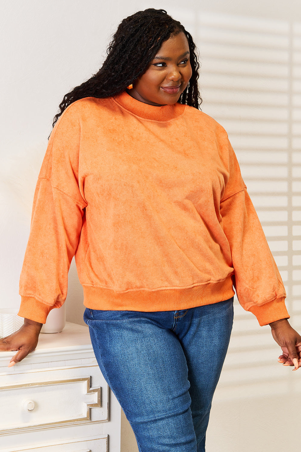 Basic Bae Round Neck Dropped Shoulder Sweatshirt ShopBasicbae