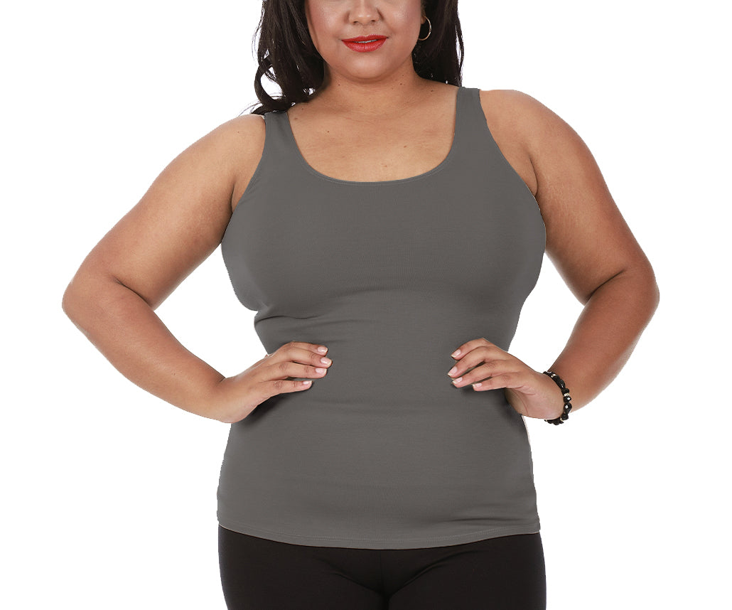 InstantFigure Curvy Plus Size Casual Scoop Neck Tank Top 168021C InstantFigure INC