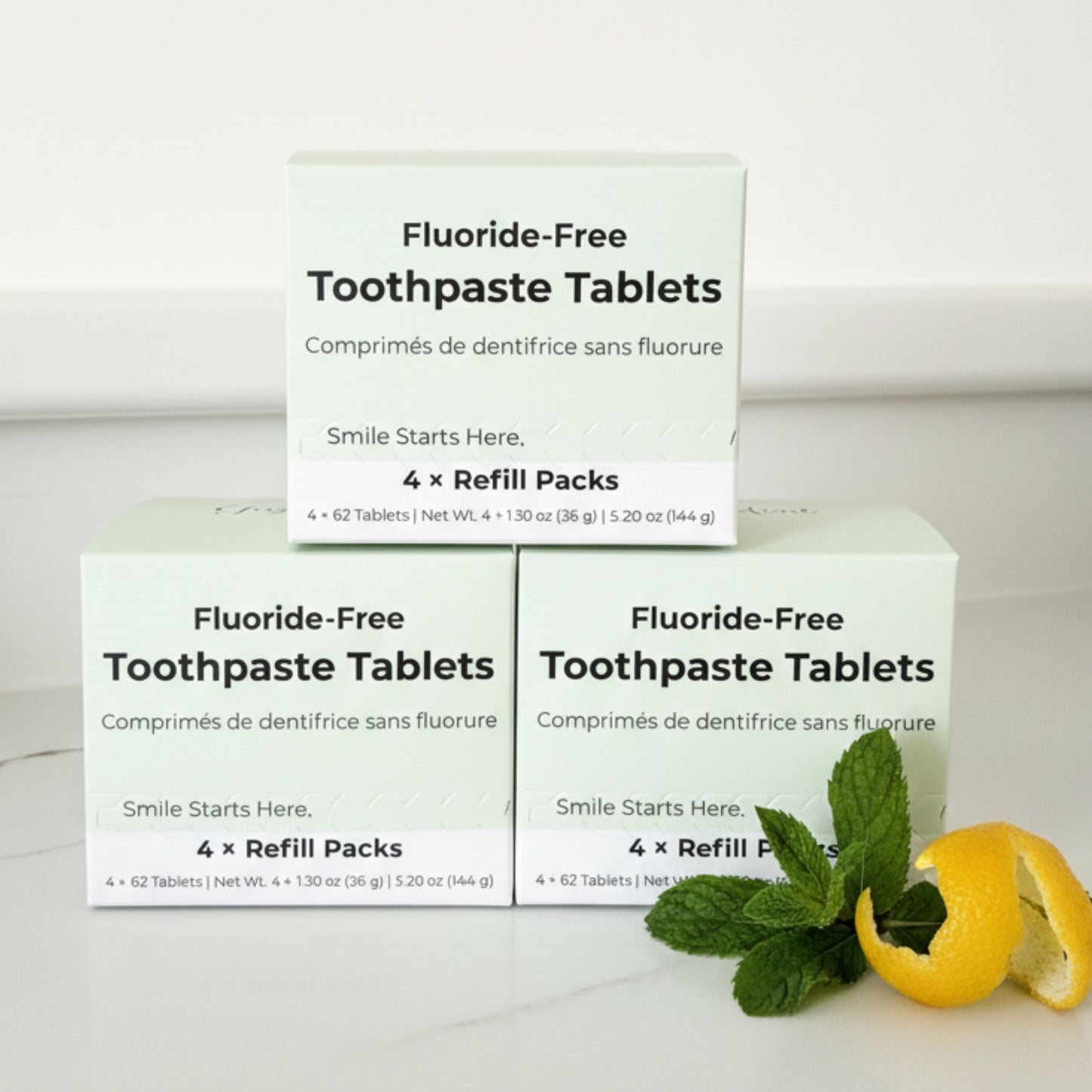 Fluoride-Free Yuzu Mint Toothpaste Tablets — 4 Months Tidalove