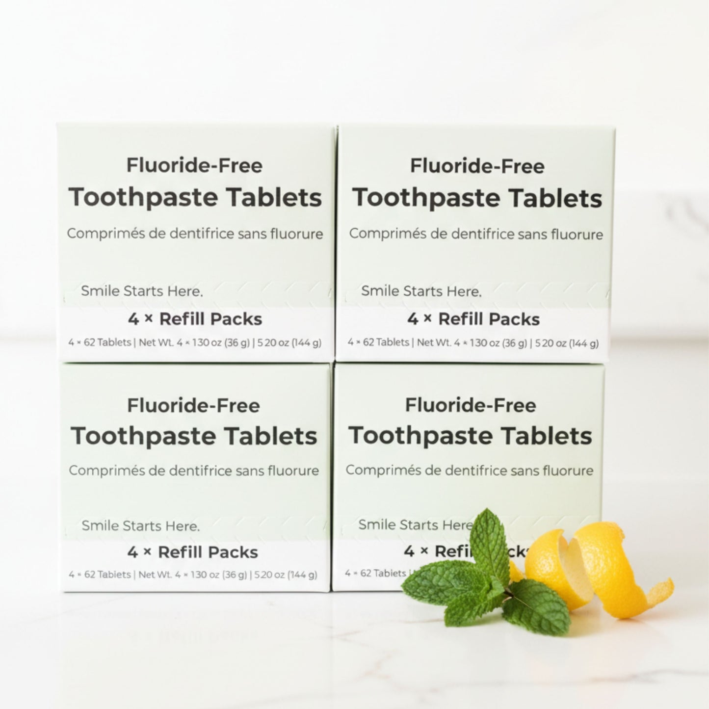 Fluoride-Free Yuzu Mint Toothpaste Tablets — 4 Months Tidalove