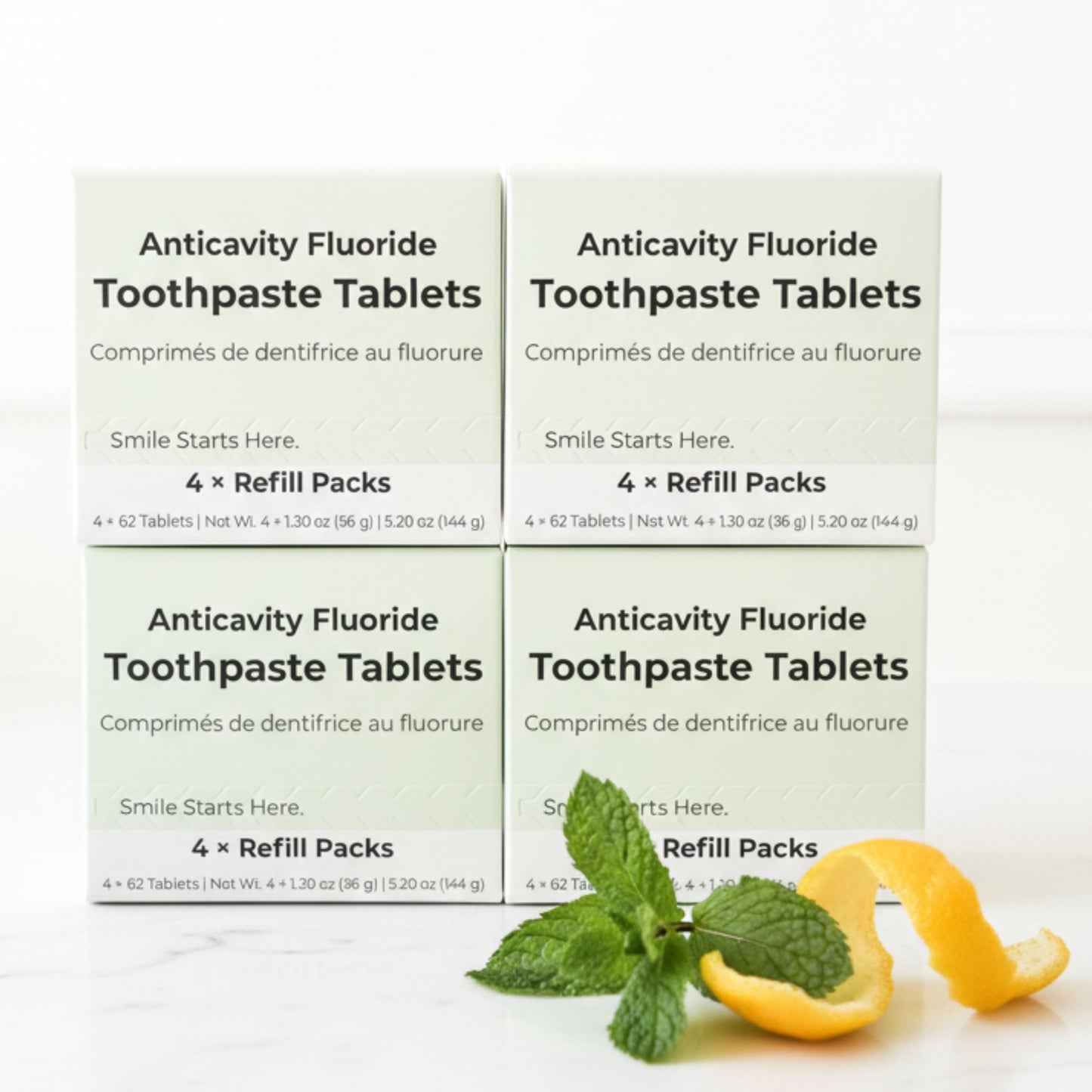 Fluoride Yuzu Mint Toothpaste Tablets — 4 Months Tidalove