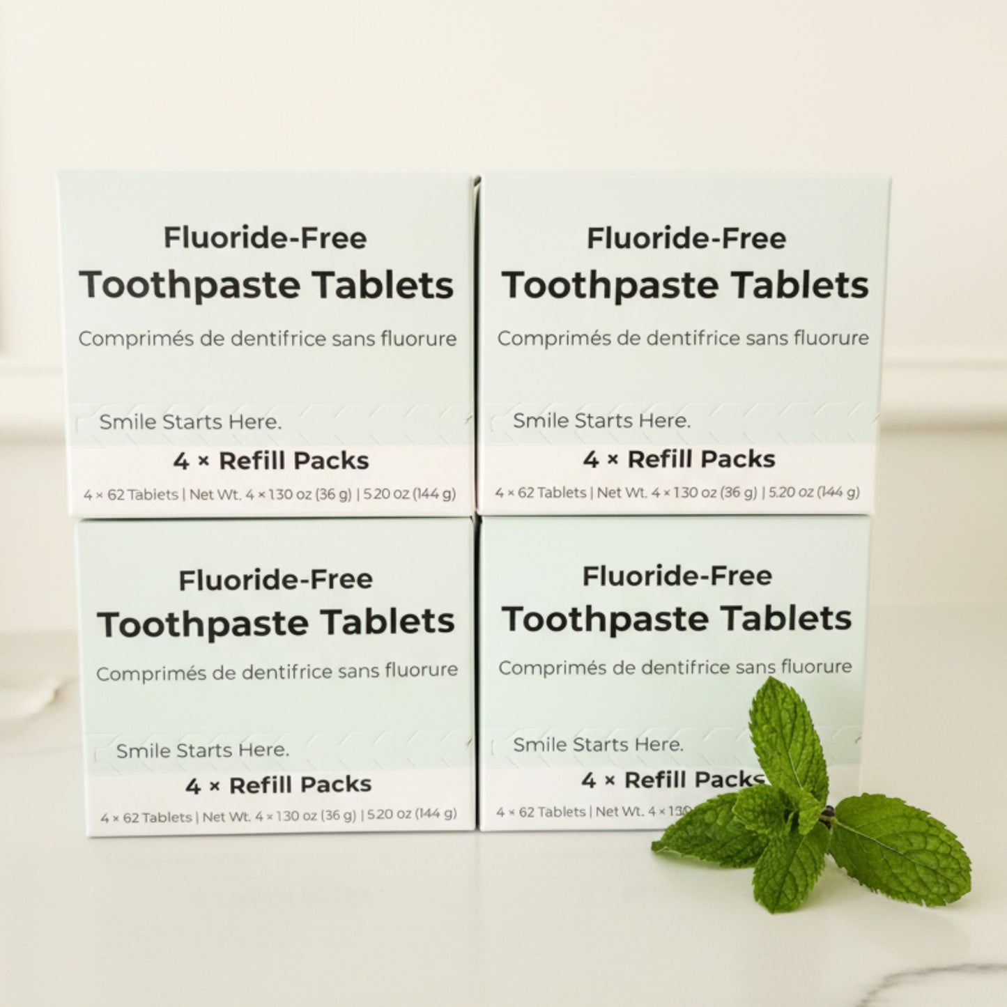 Fluoride-Free Cool Mint Toothpaste Tablets — 4 Months Tidalove