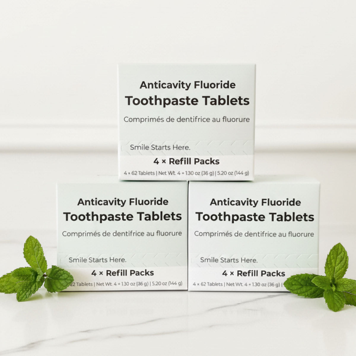 Fluoride Cool Mint Toothpaste Tablets — 4 Months Tidalove