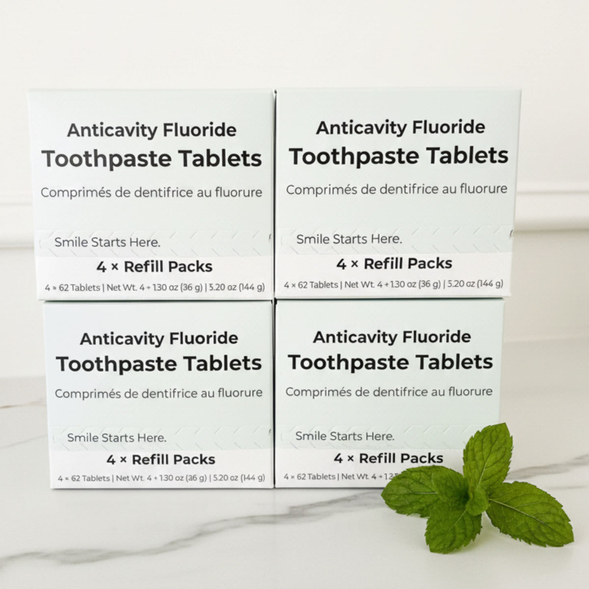 Fluoride Cool Mint Toothpaste Tablets — 4 Months Tidalove