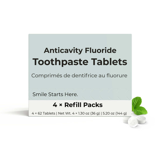 Fluoride Cool Mint Toothpaste Tablets — 4 Months Tidalove