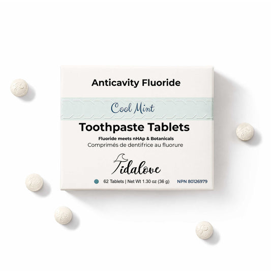 Fluoride Cool Mint Toothpaste Tablets — 1 Month Tidalove