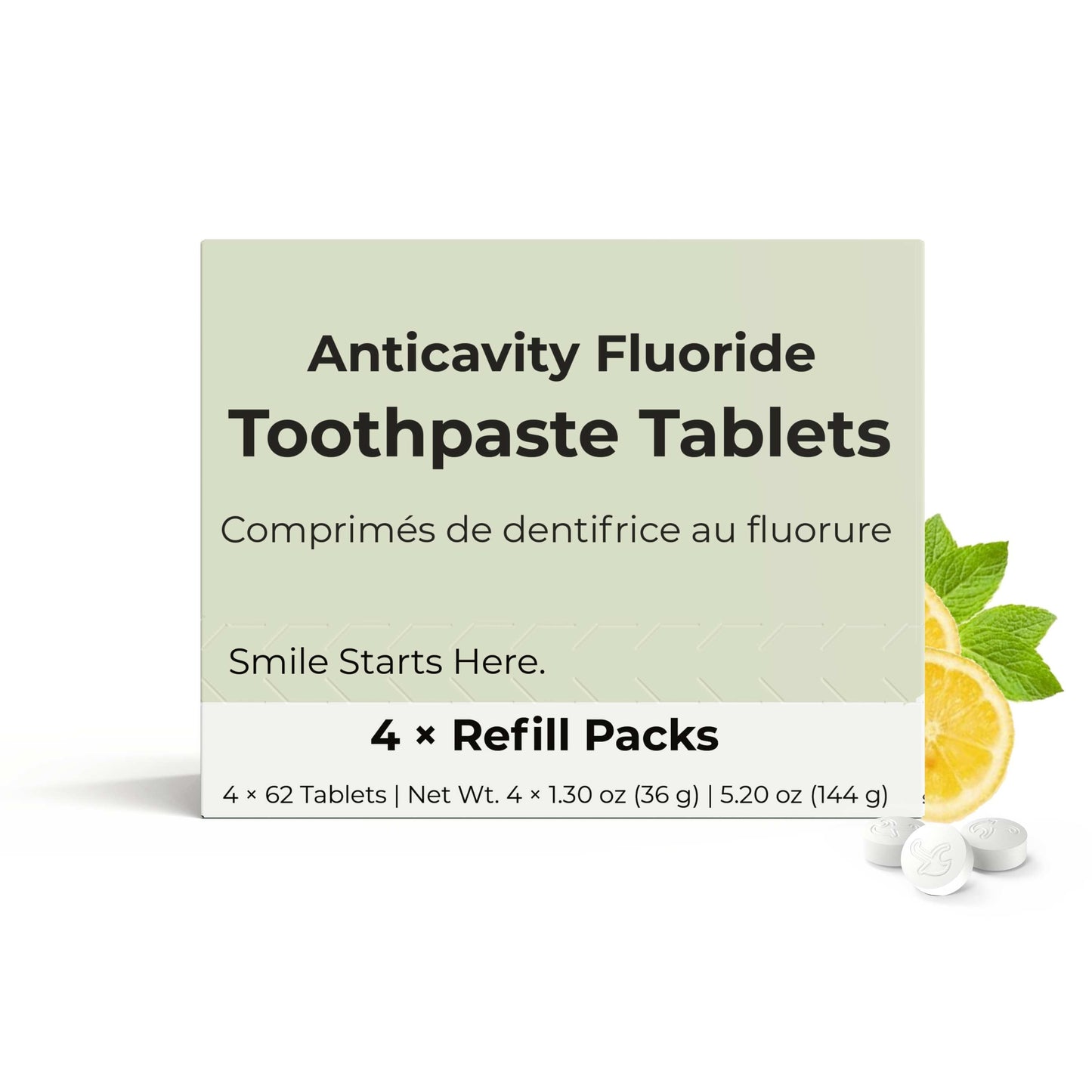 Fluoride Yuzu Mint Toothpaste Tablets — 4 Months Tidalove