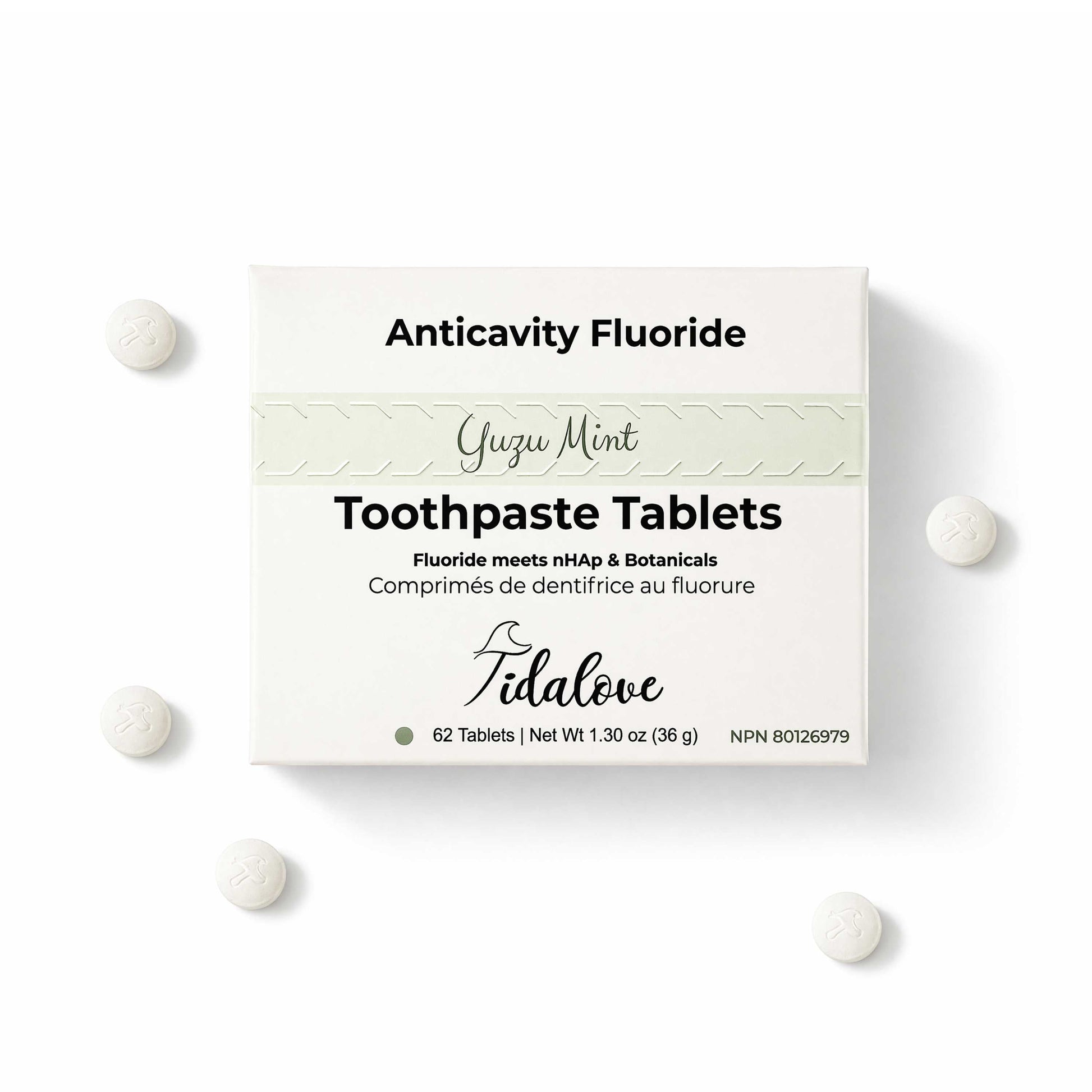Fluoride Yuzu Mint Toothpaste Tablets — 1 Month Tidalove