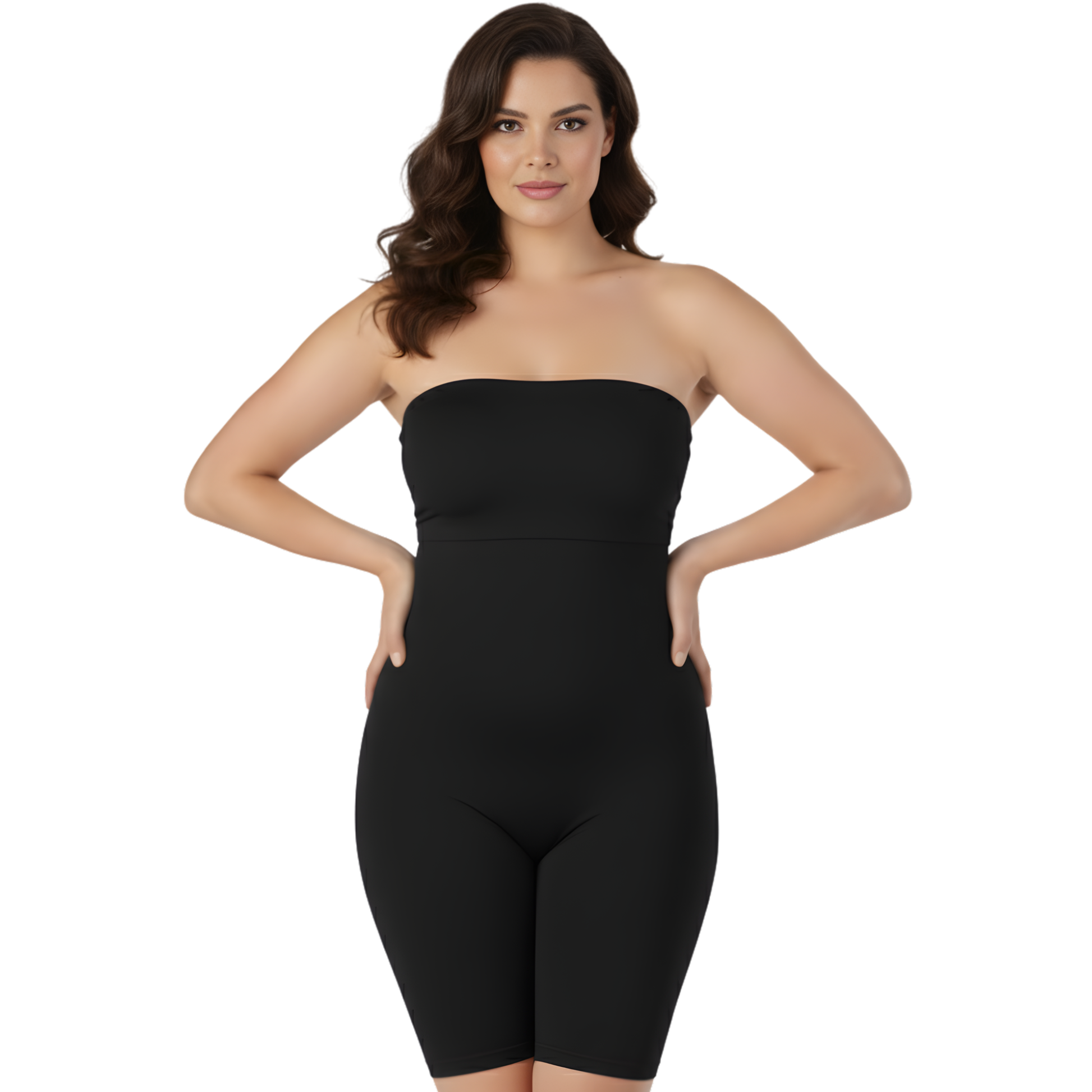 InstantFigure Plus Size Strapless Bandeau Bodyshorts open gusset WBS011C InstantFigure INC
